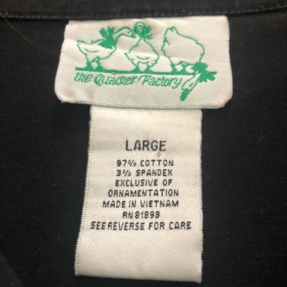 Quacker Factory Denim Stretch Jacket L Rhinestone Butterflies Casual Wardrobe - Picture 9 of 9